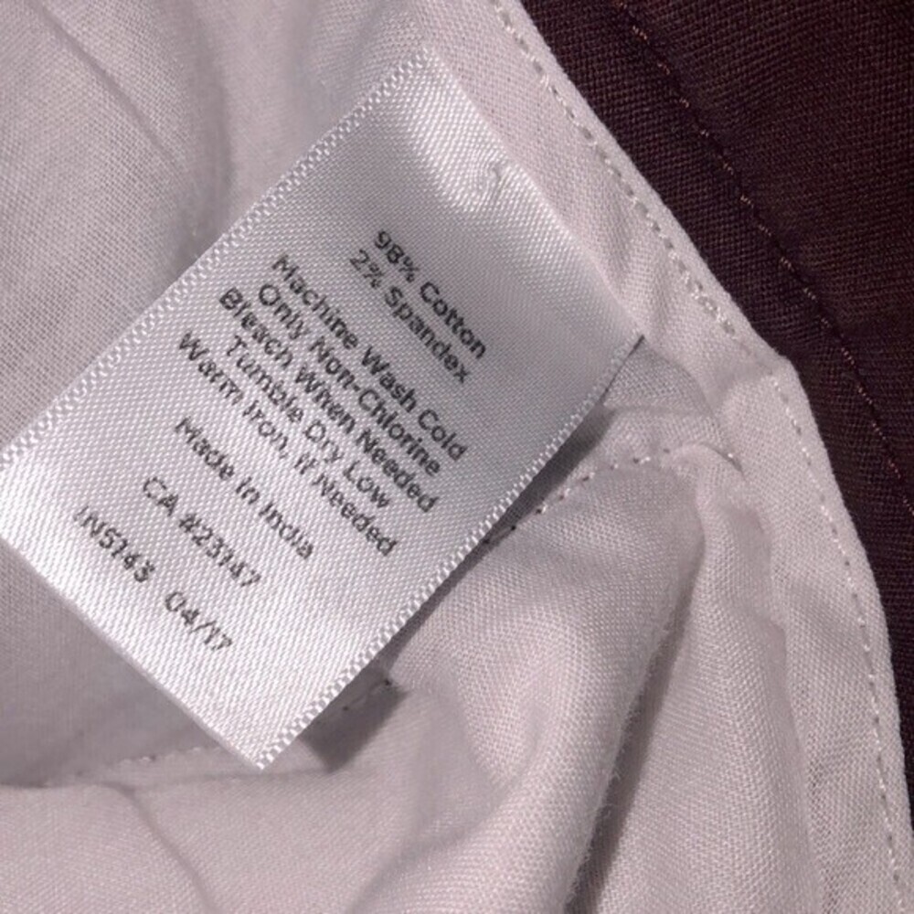 Talbots size 12 burgundy cotton chino pants - Picture 5 of 7